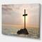 Designart - Jesus Christian Cross in Bay View - Religious Art on Wrapped Canvas